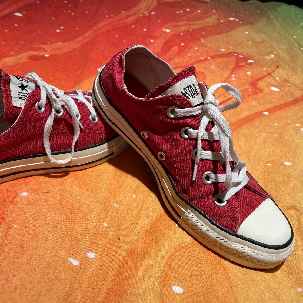 Red Converse, W6 M4, w/before-after photos